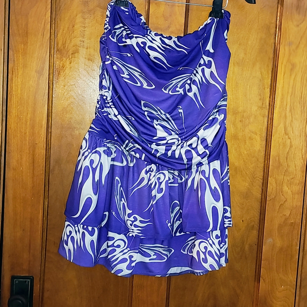 Strapless Purple Dress